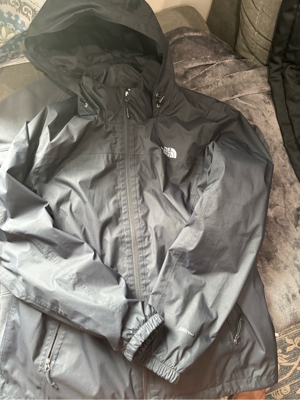 The North Face Black Hooded Raincoat Waterproof Shell